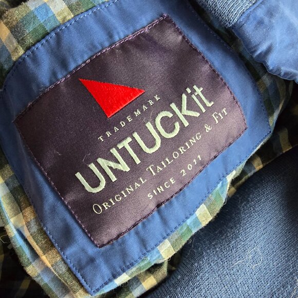 UNTUCKit Jacket Mens Large Blue Bomber Harrington Golf Plaid Lined Casual Preppy - Picture 11 of 12